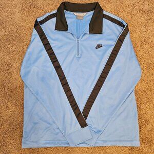 Nike Mens Half Zip Collar Top Shirt Activewear Blue Golf Pullover Stripe XL XL